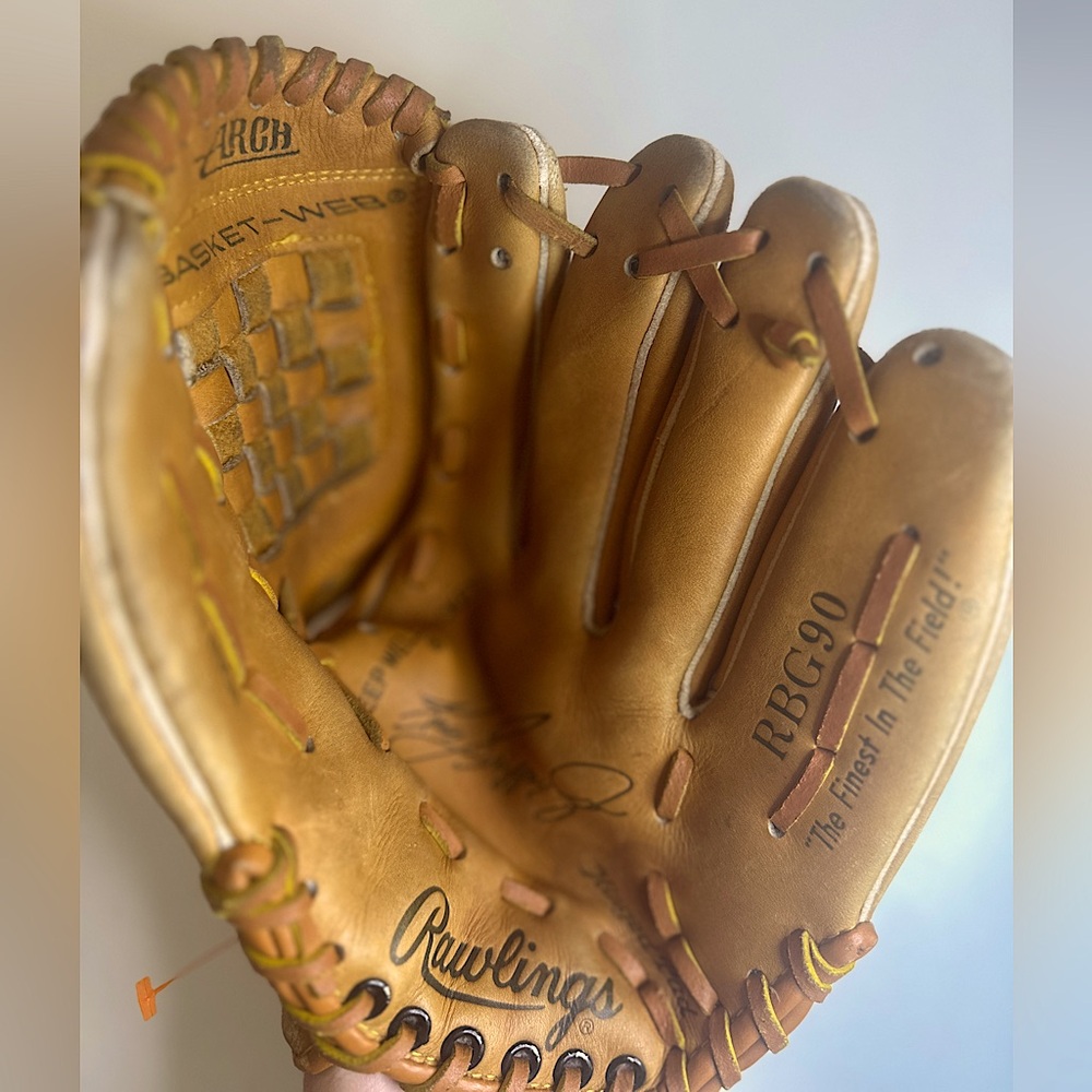 Rawlings Baseball Glove Dale Murphy RBG 90 LHT Basket Web Hinged Pad  Model 12"M